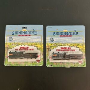 1992 Shining Time ERTL Thomas Train Scottish Twins Donald & Douglas! Mint On Car